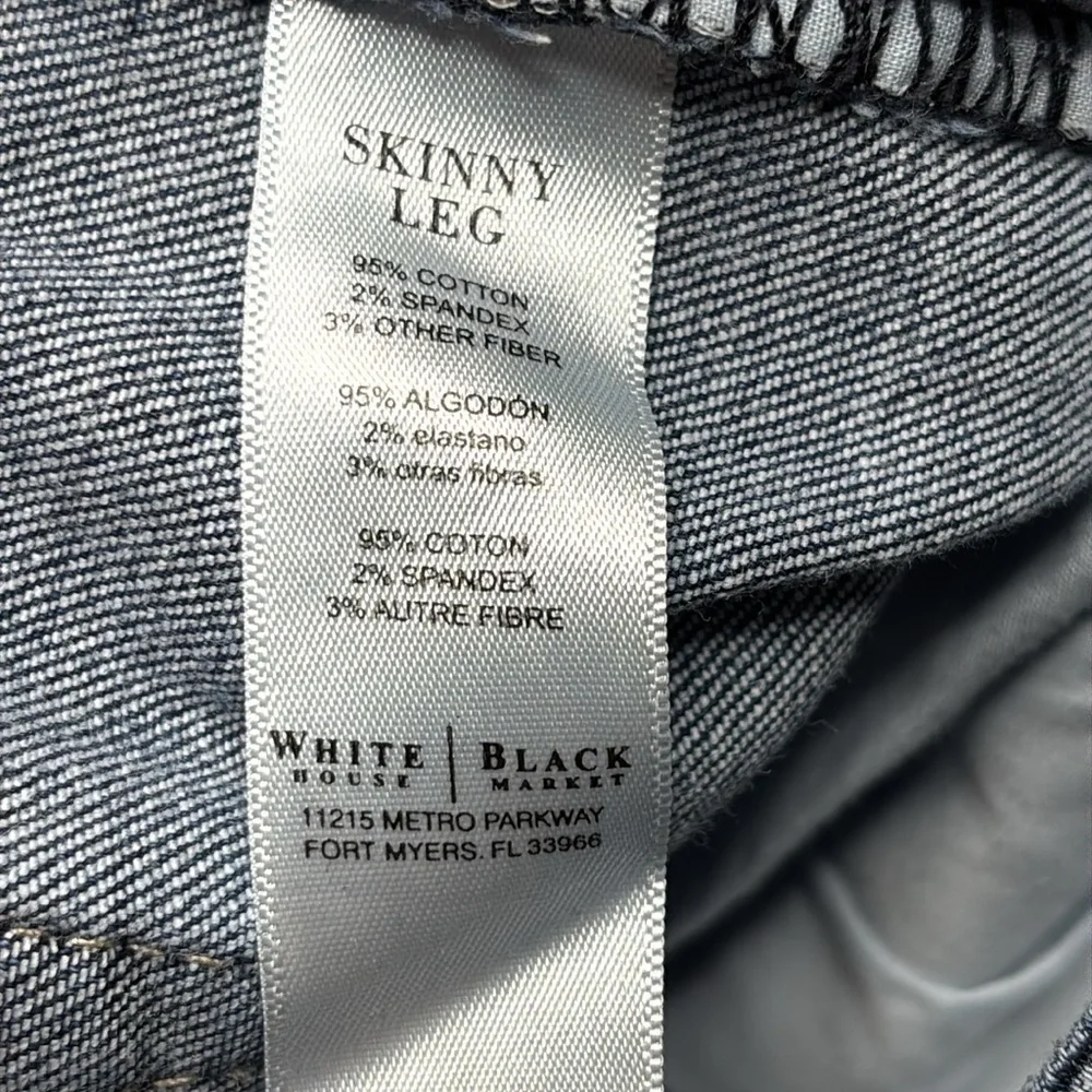 WHITE HOUSE BLACK MARKET Blue Skinny Leg Jeans Size 10R